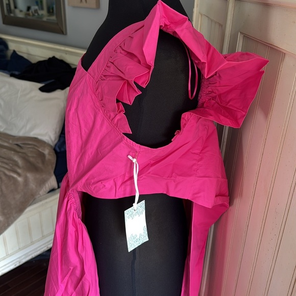 HYACINTH House From Tuckernuck NWT Pink Ruffle Sleeve Tie Back Bow Dress - Picture 4 of 15